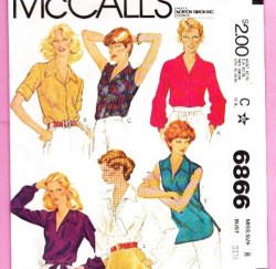 6866 1979 SS-LS BLOUSE PULLOVR OR NOT PATTERN 10, 12